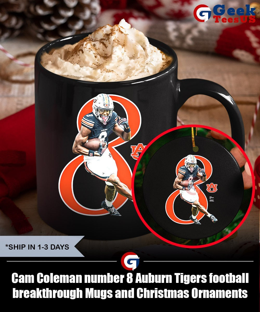 Cam Coleman number 8 Auburn Tigers football breakthrough shirt