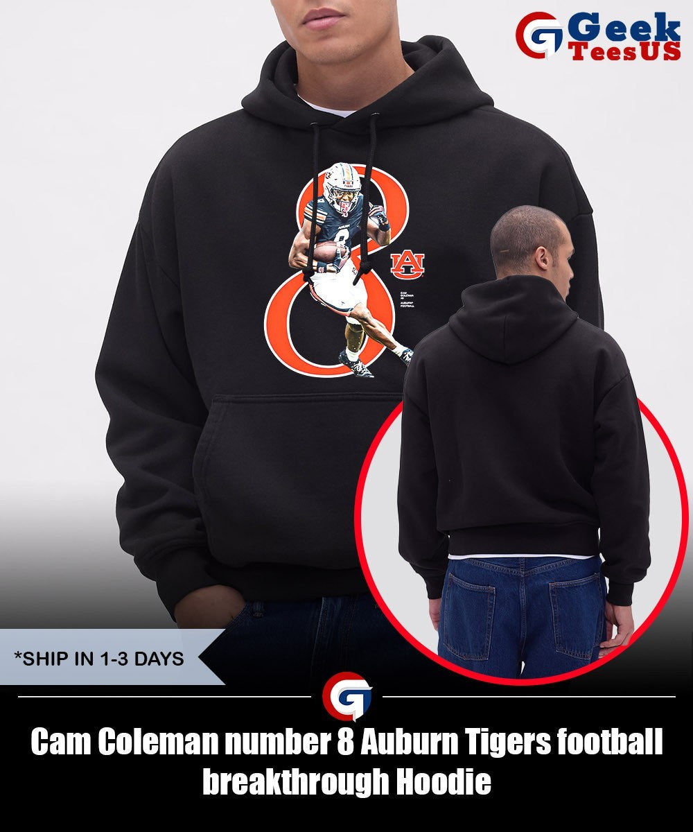 Cam Coleman number 8 Auburn Tigers football breakthrough shirt