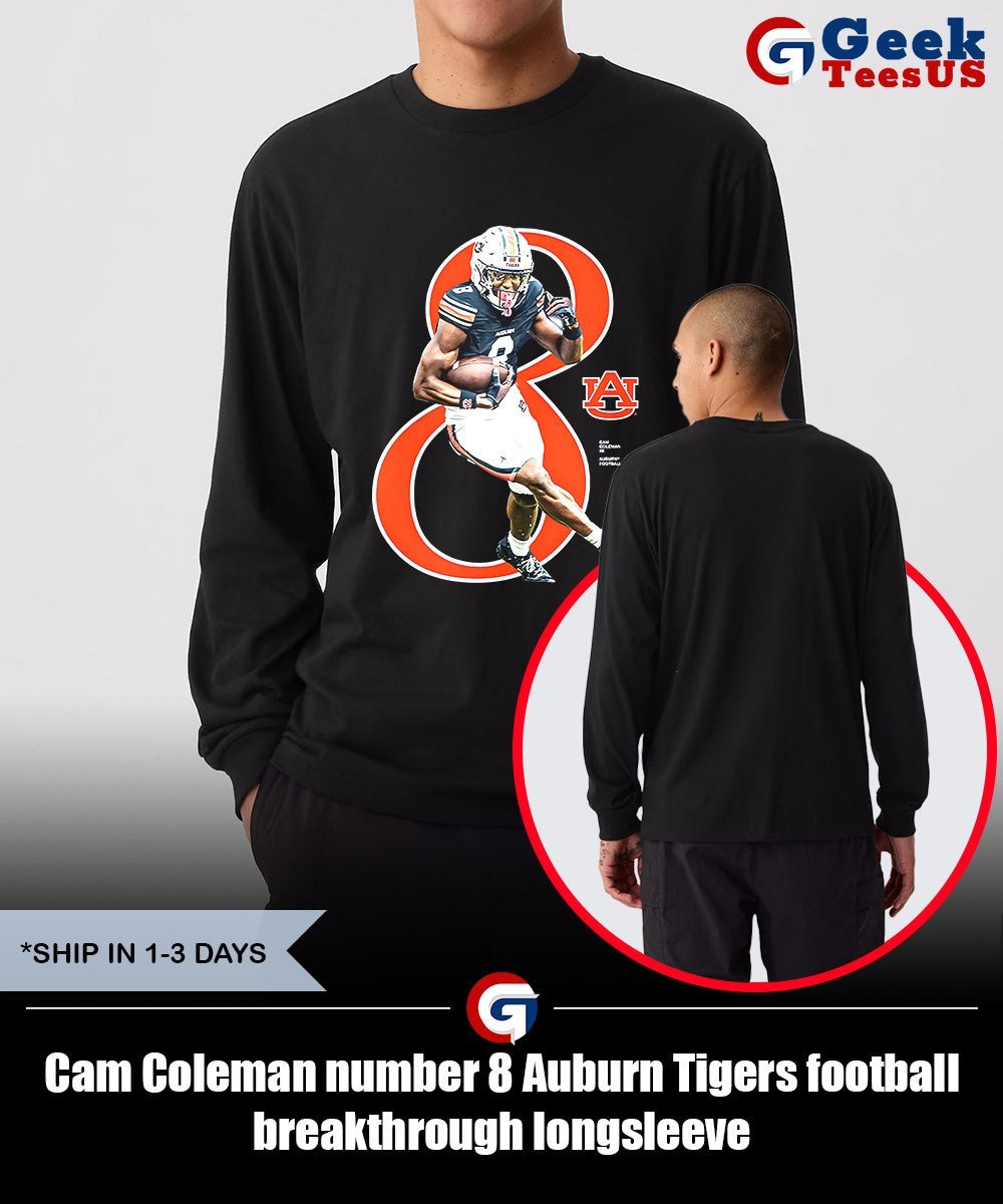 Cam Coleman number 8 Auburn Tigers football breakthrough shirt