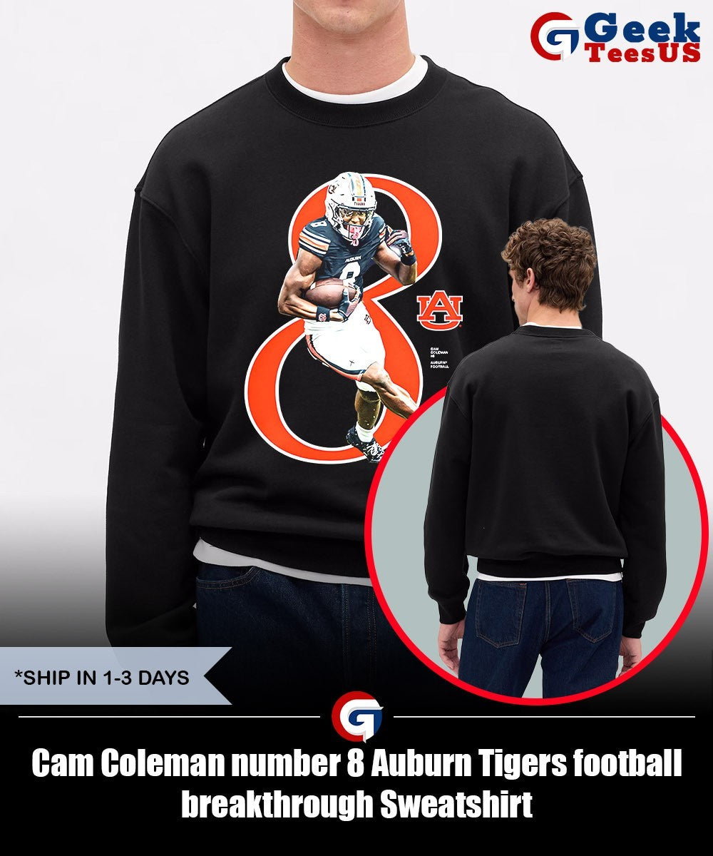 Cam Coleman number 8 Auburn Tigers football breakthrough shirt
