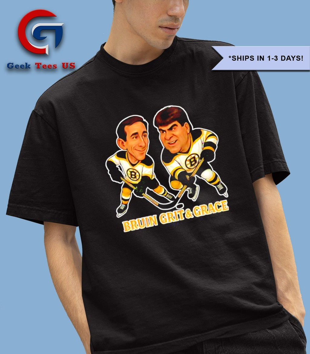 Cam Neely and Ray Bourque Bruin Grit and Grace Hockey caricatures shirt