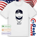 Cam Skattebo wearing Skatt rings New York Giants blank face shirt