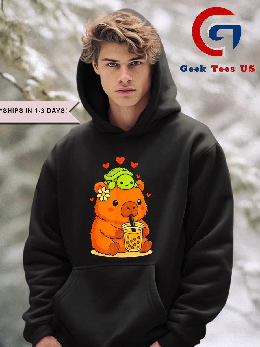 Capybara Turtle Boba Tea Kawaii anime shirt