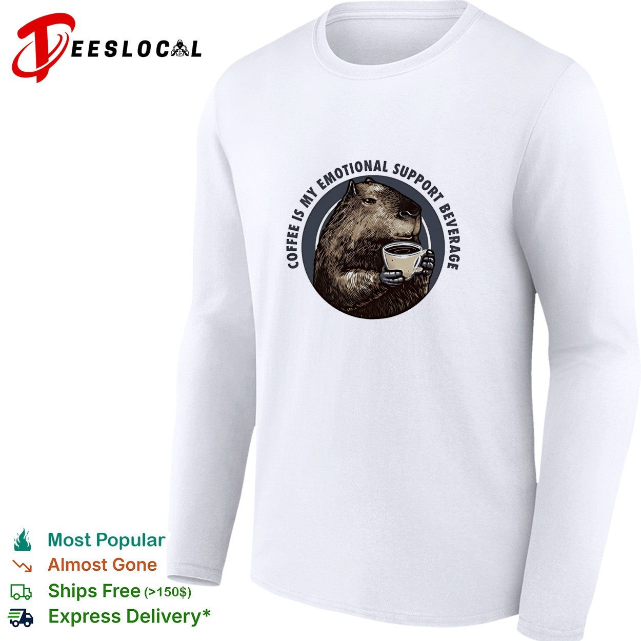 Capybara coffee is my emotional support beverage shirt