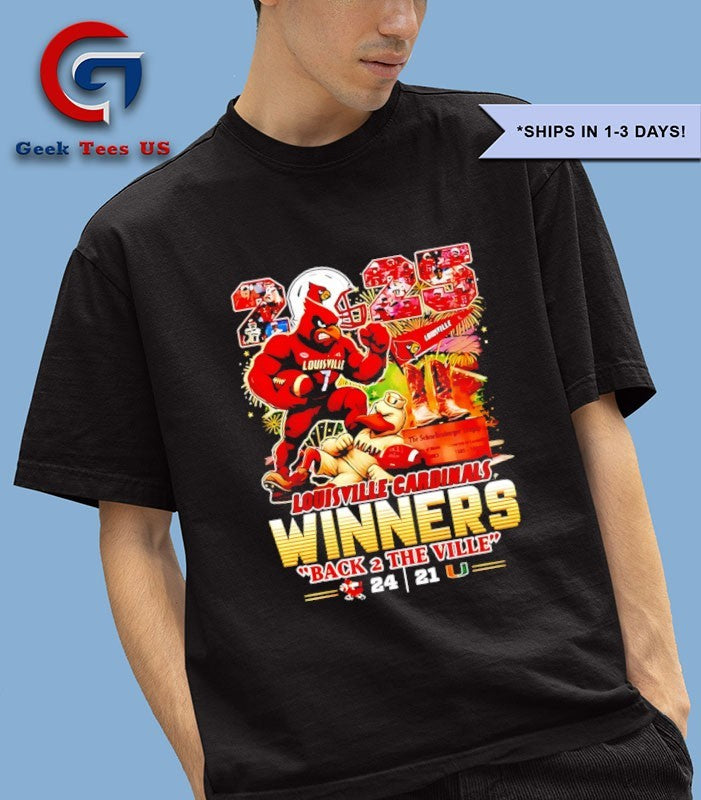 Cardinal Bird Louisville Cardinals 2025 Winners Back 2 the Ville shirt