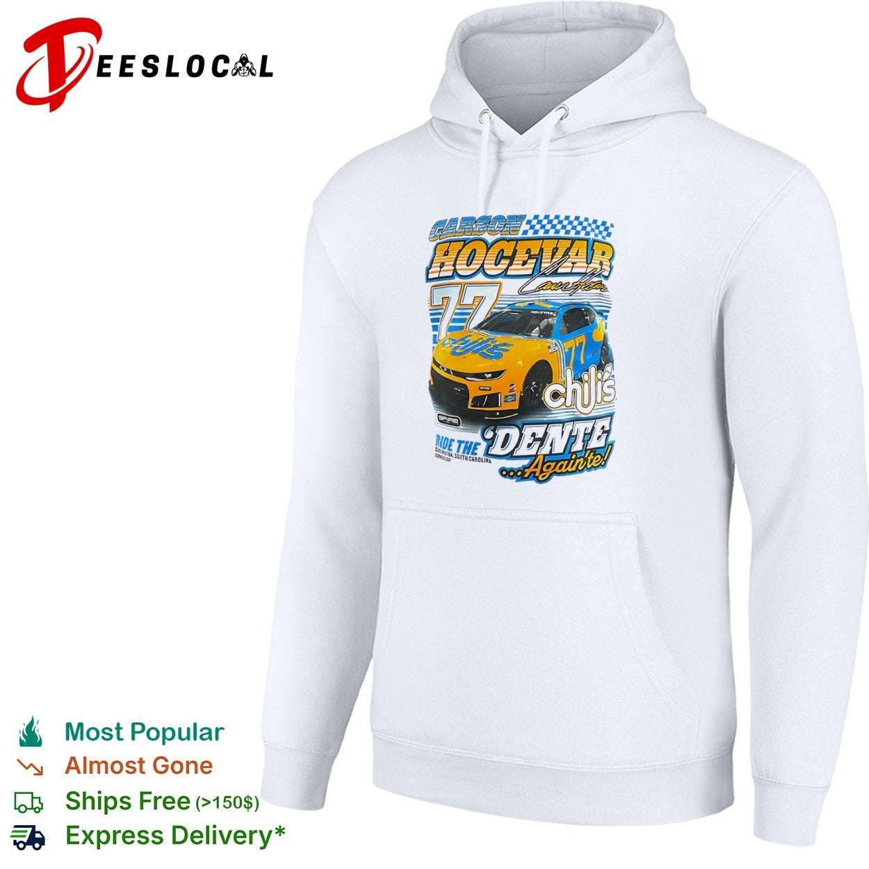Carson Hocevar Spire Motorsports Chili’s Ride the Dente Again’te Signature shirt