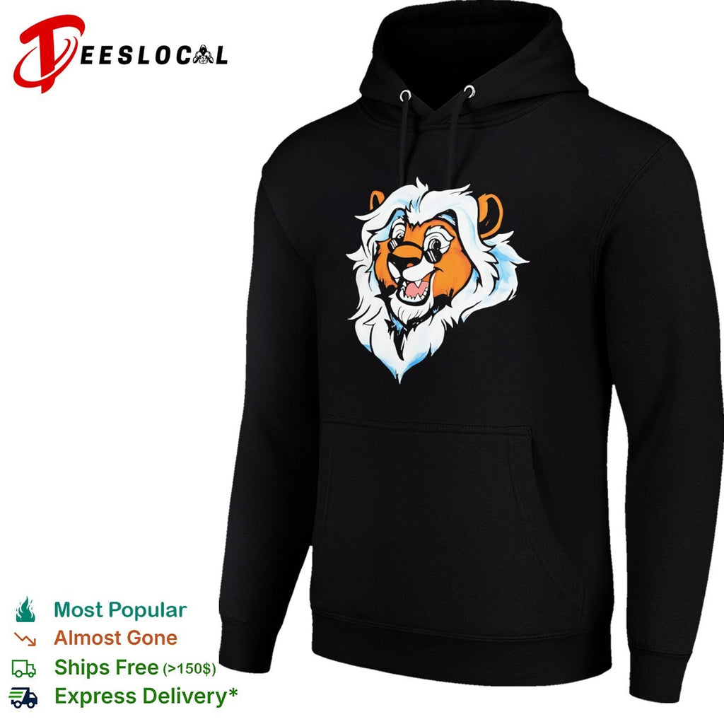 Cartoon Lion Head with Sunglasses mascot shirt