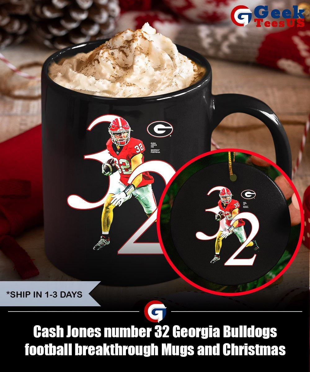 Cash Jones number 32 Georgia Bulldogs football breakthrough shirt