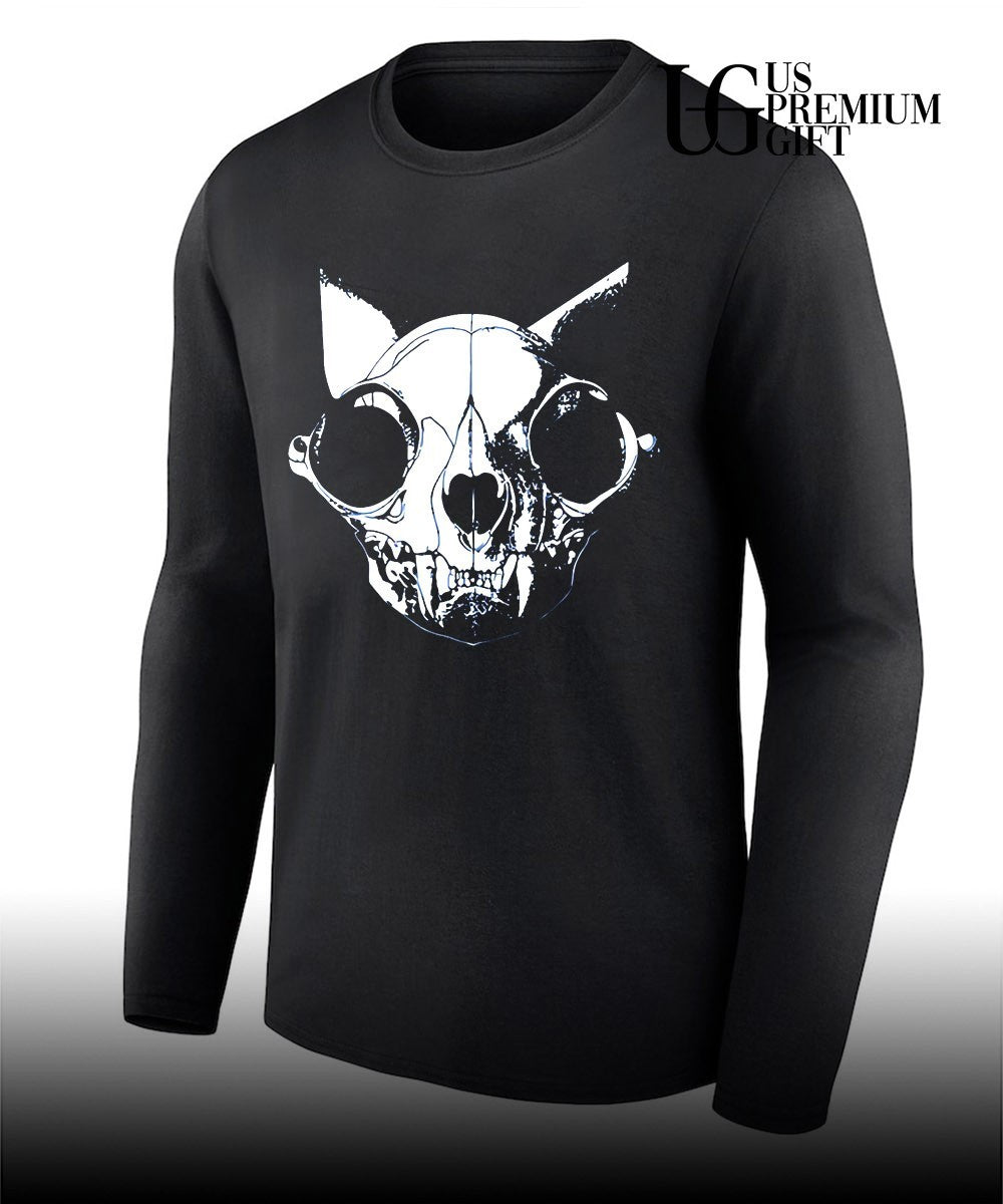 Cat skull logo shirt