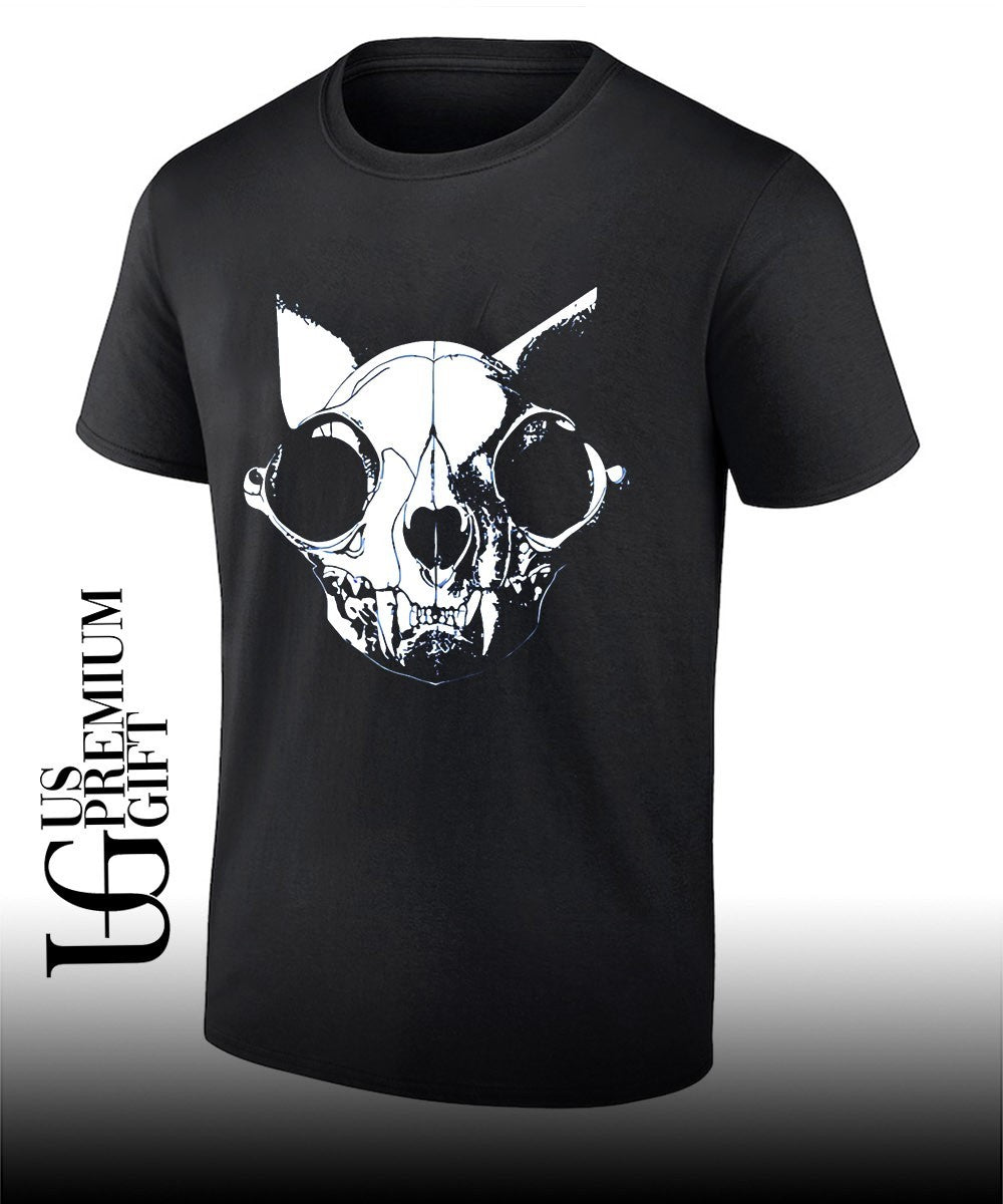 Cat skull logo shirt