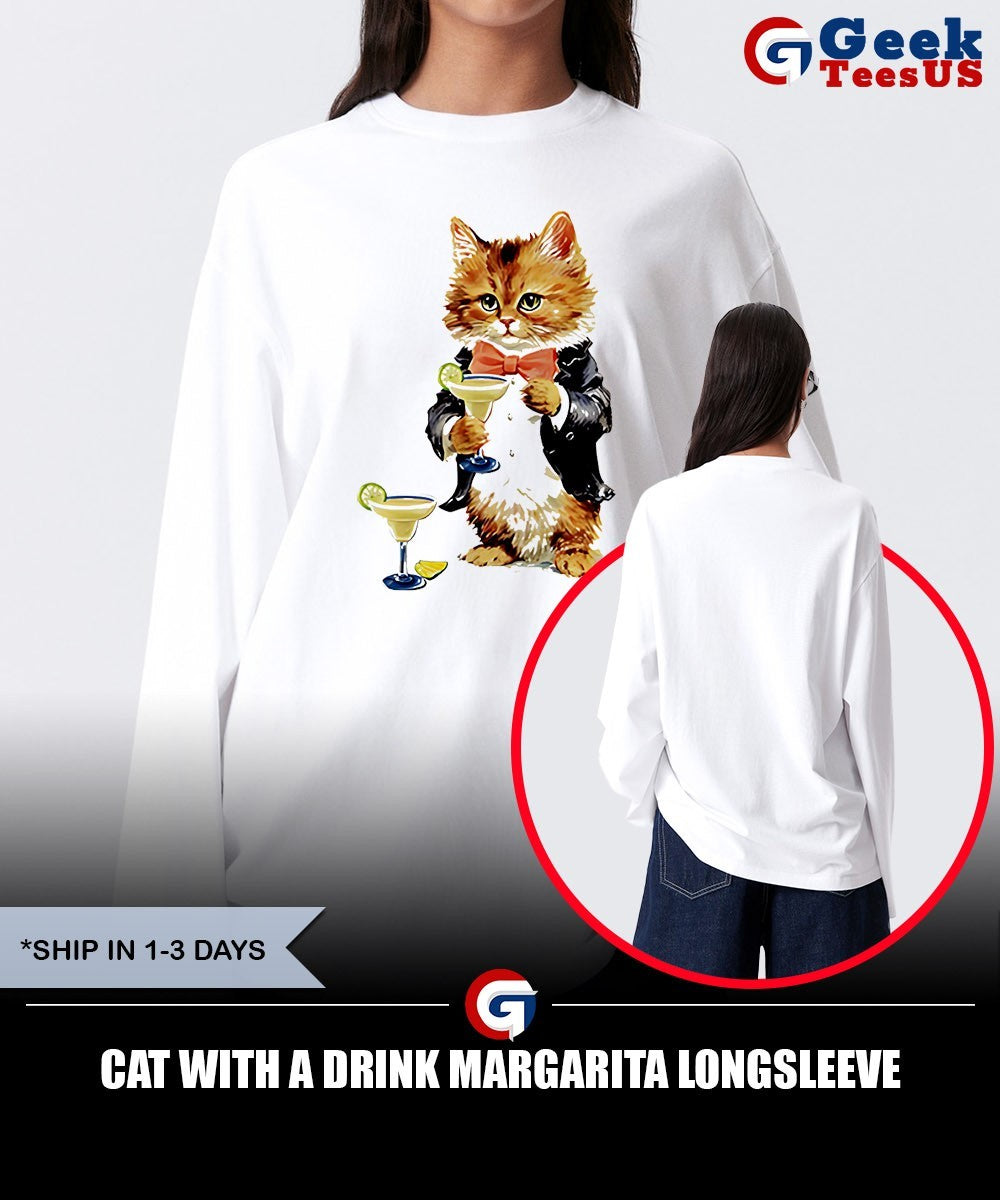 Cat with a drink Margarita shirt