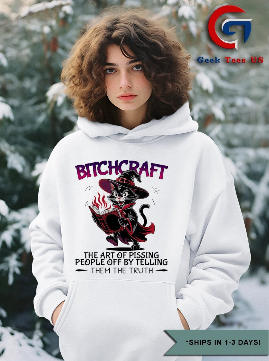 Cat wizard bitchcraft the art of pissing people off by telling them the truth shirt