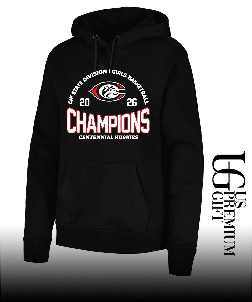 Centennial Huskies 2026 CIF State Division I Girls Basketball Champions logo shirt