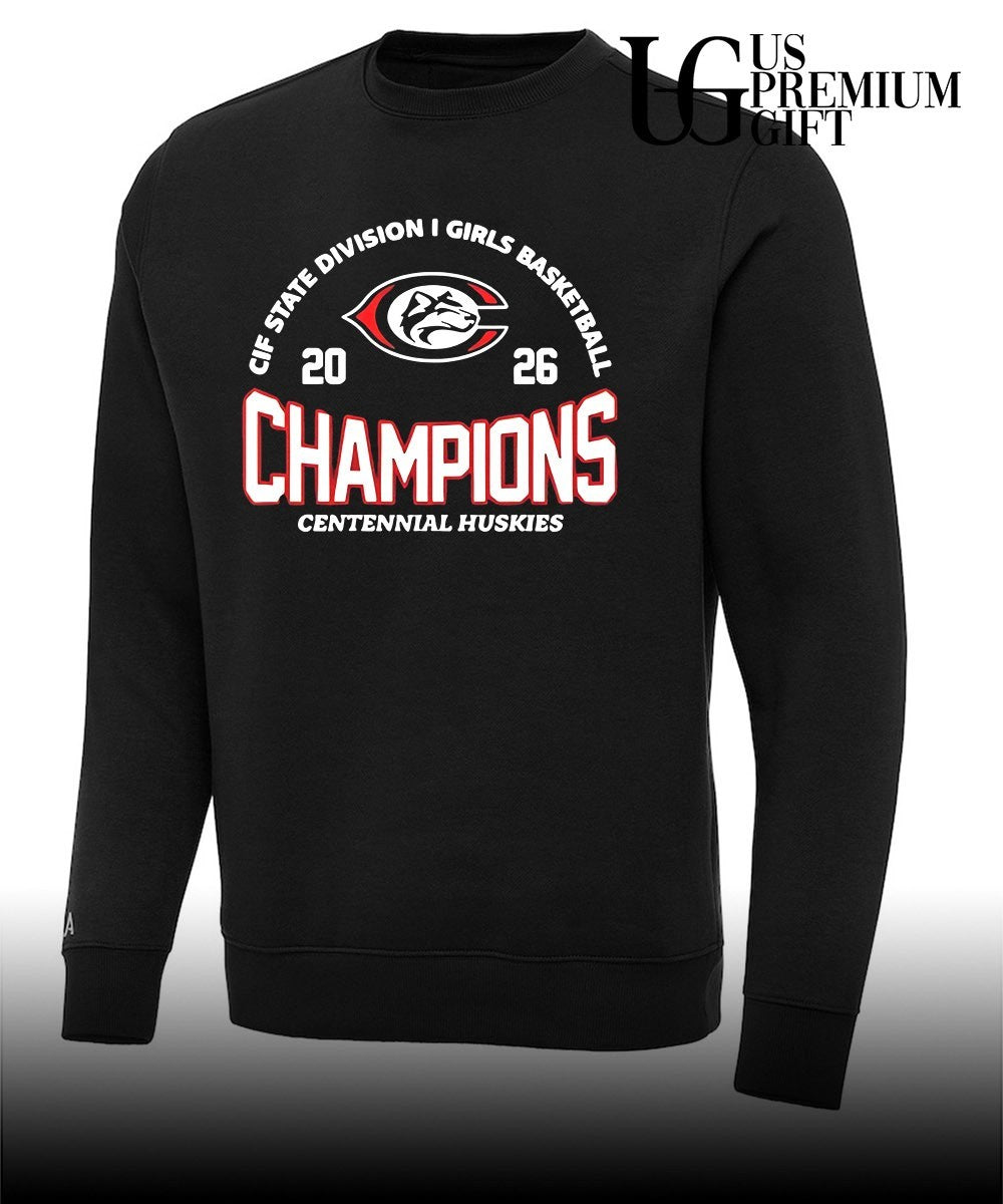 Centennial Huskies 2026 CIF State Division I Girls Basketball Champions logo shirt