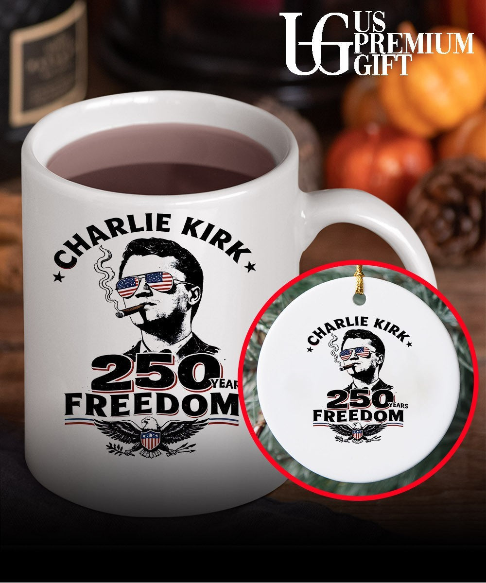 Charlie Kirk cigar Freedom USA 250th Anniversary signature shirt