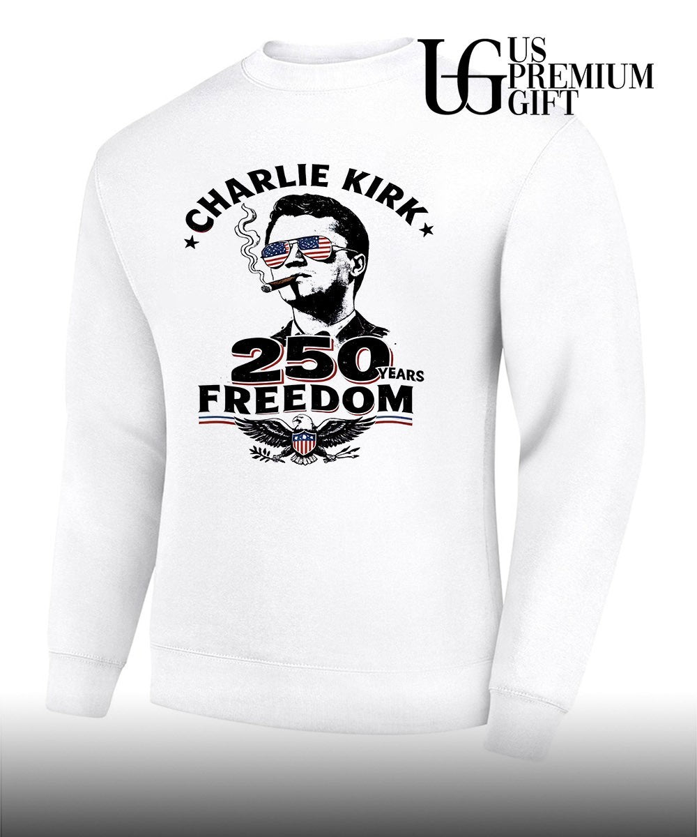Charlie Kirk cigar Freedom USA 250th Anniversary signature shirt