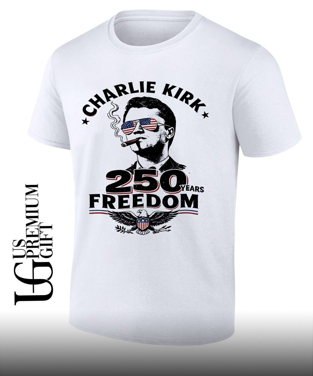 Charlie Kirk cigar Freedom USA 250th Anniversary signature shirt