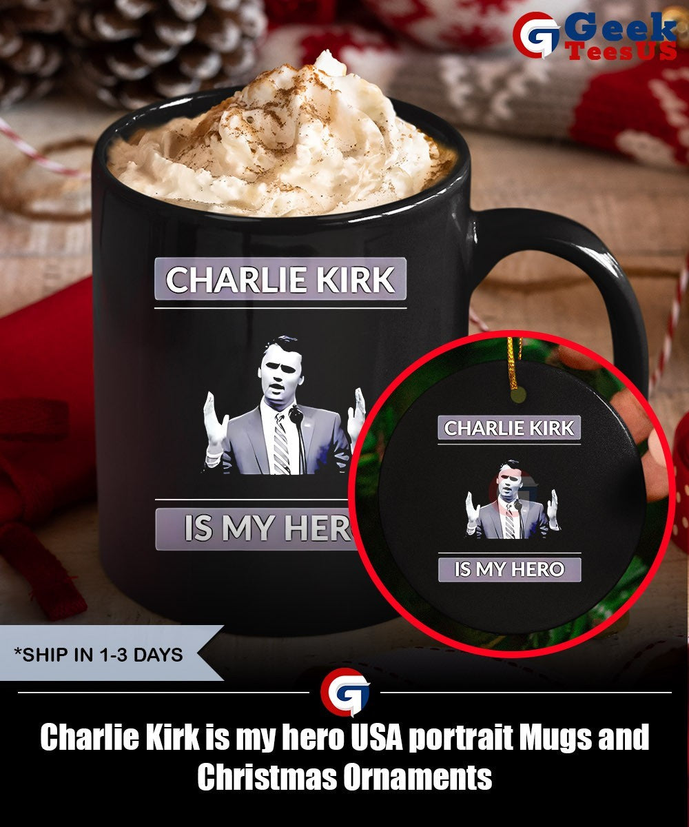 Charlie Kirk is my hero USA portrait shirt