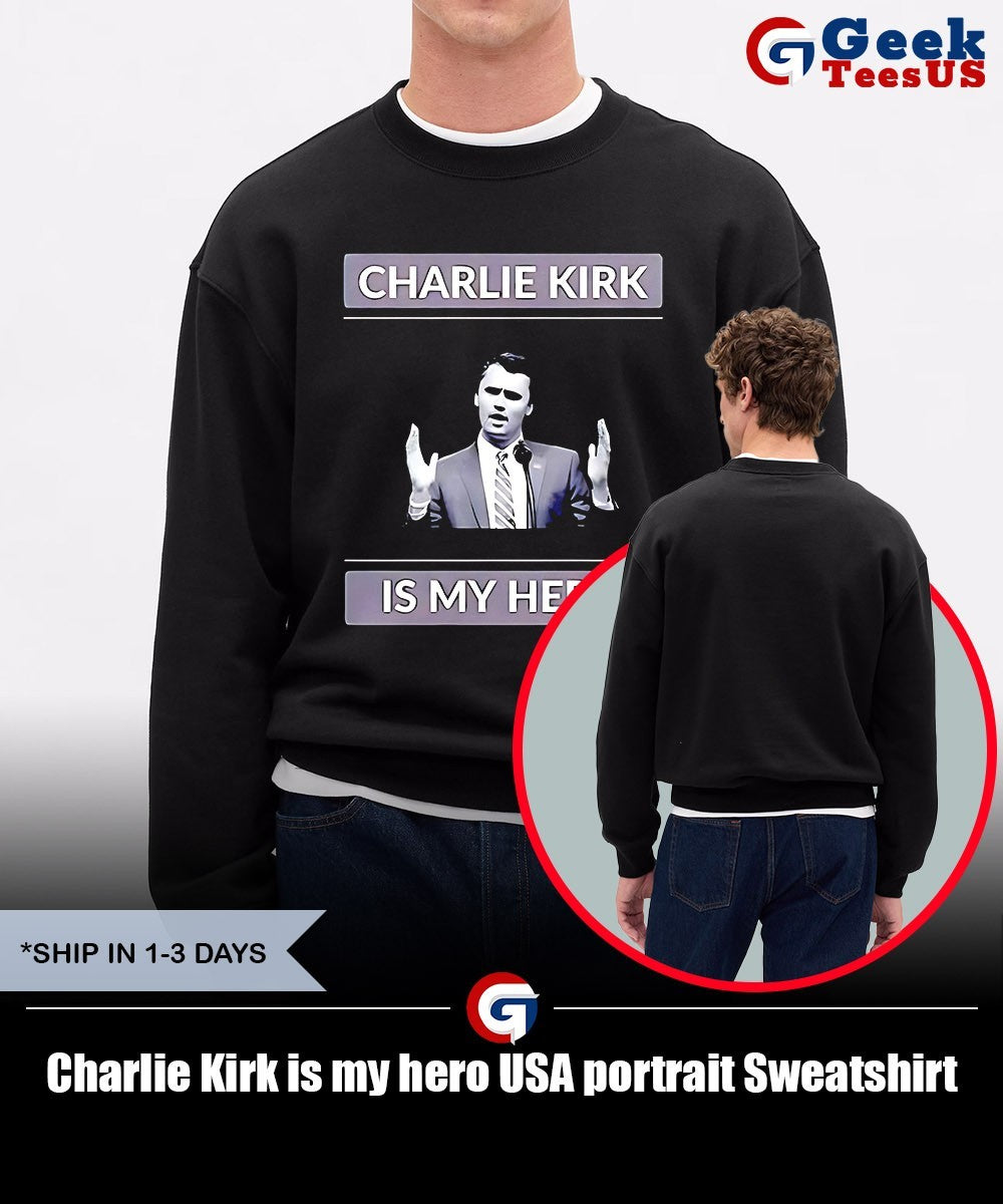 Charlie Kirk is my hero USA portrait shirt