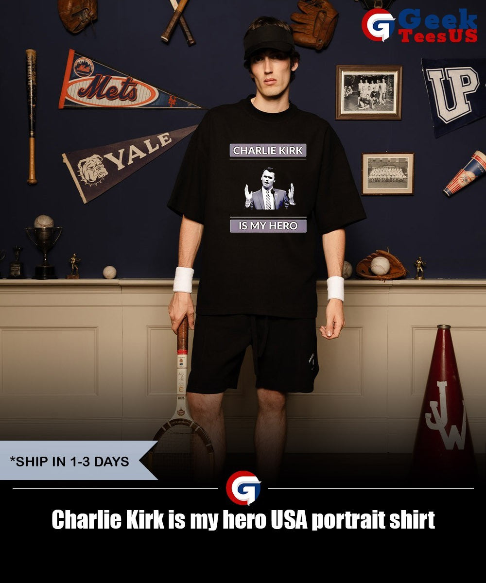 Charlie Kirk is my hero USA portrait shirt
