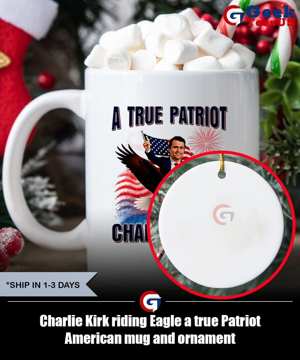 Charlie Kirk riding Eagle a true Patriot American shirt
