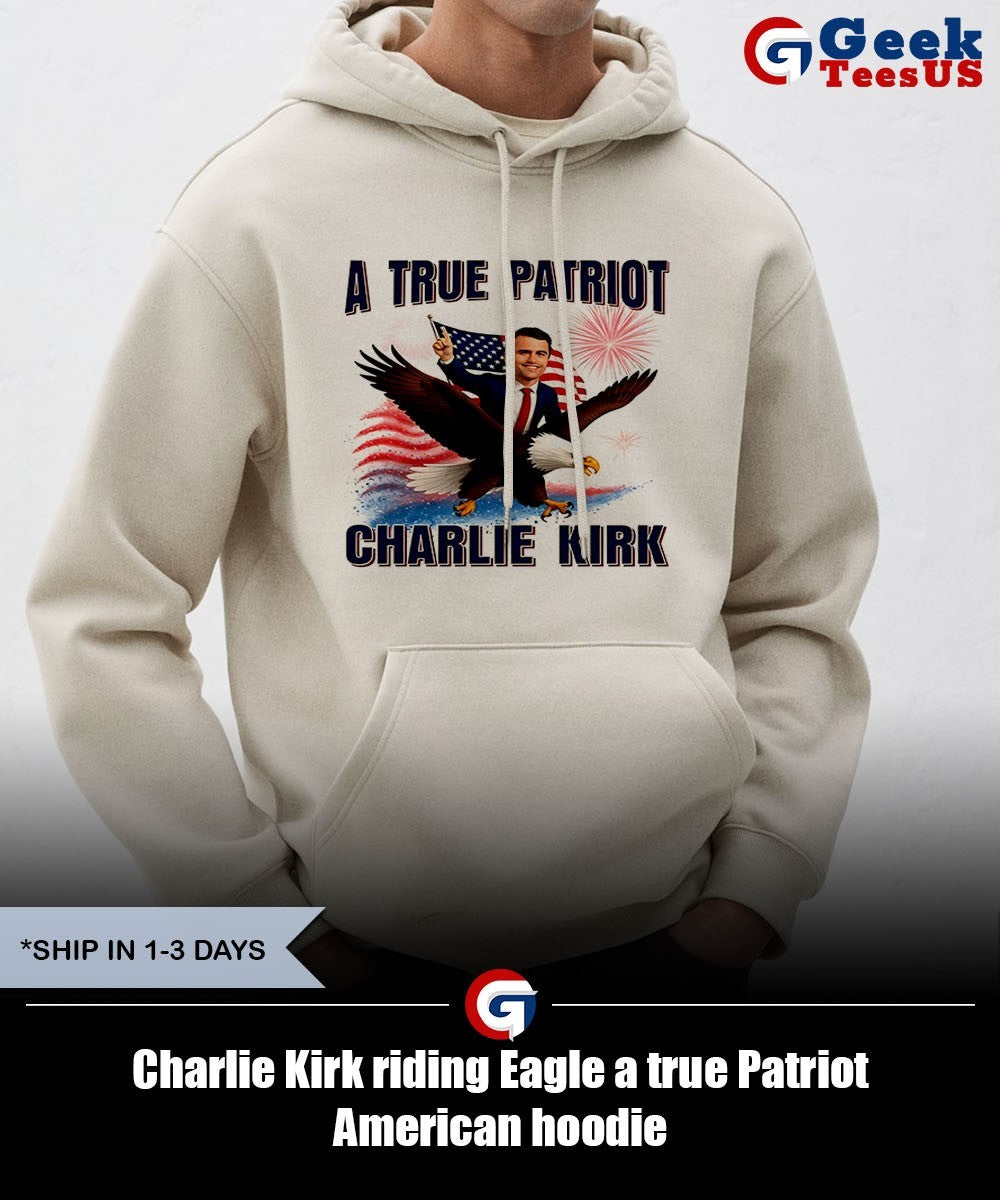 Charlie Kirk riding Eagle a true Patriot American shirt