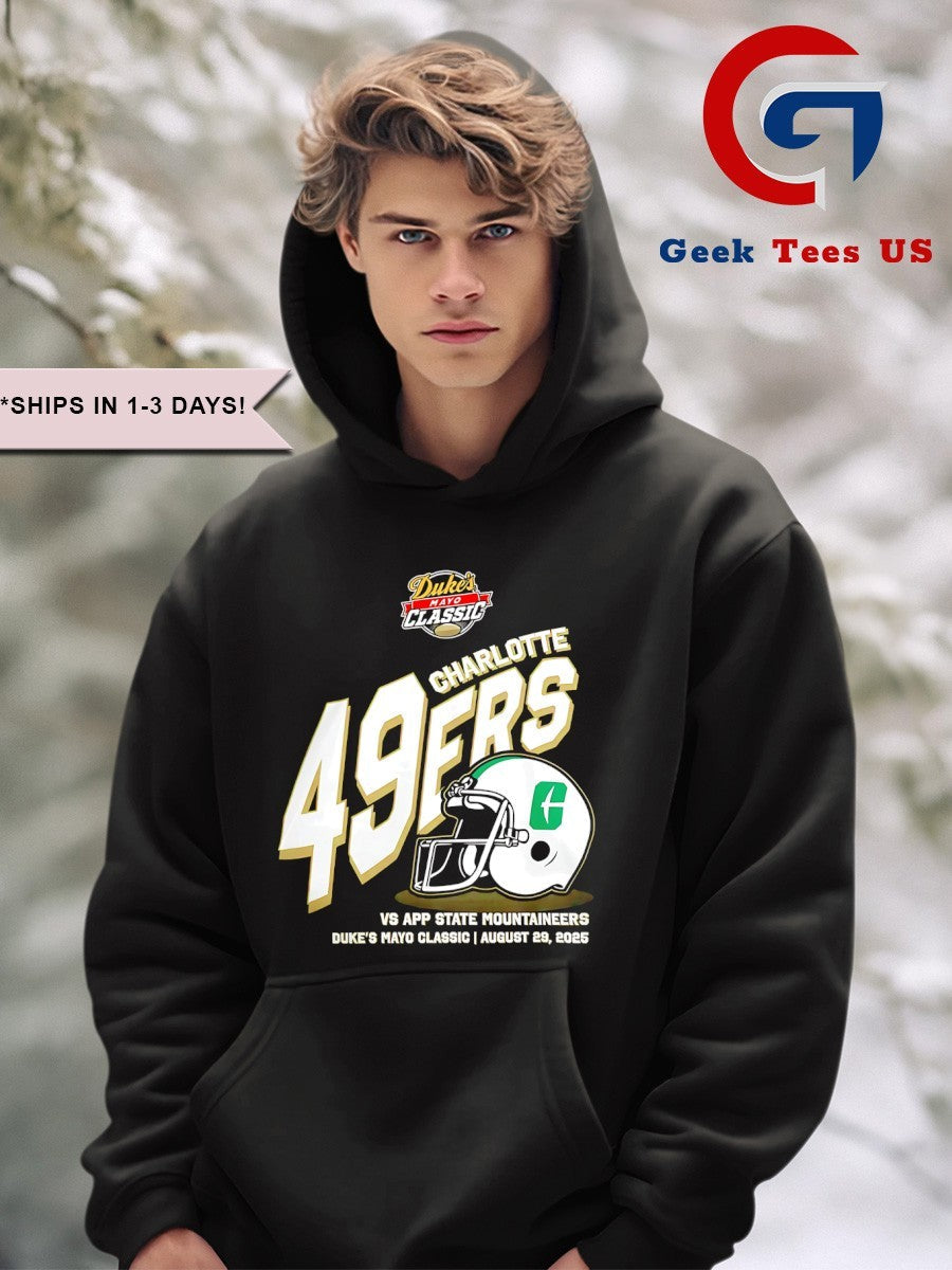 Charlotte 49ers Duke’s Mayo Classic 2025 Football helmet shirt