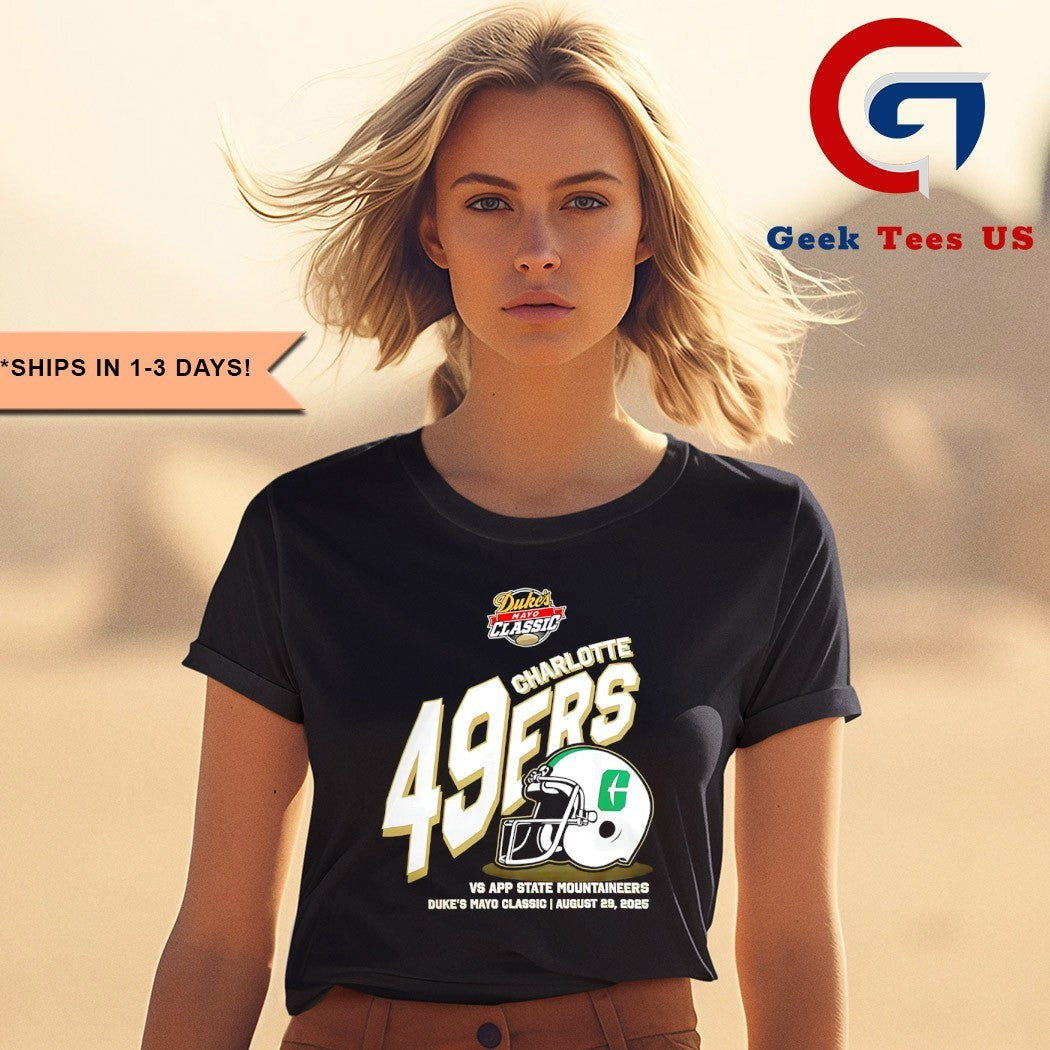 Charlotte 49ers Duke’s Mayo Classic 2025 Football helmet shirt