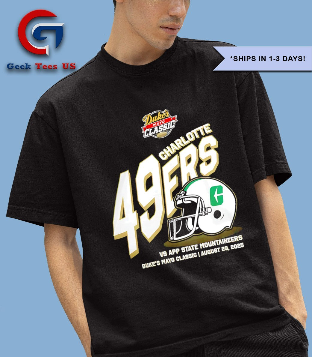 Charlotte 49ers Duke’s Mayo Classic 2025 Football helmet shirt