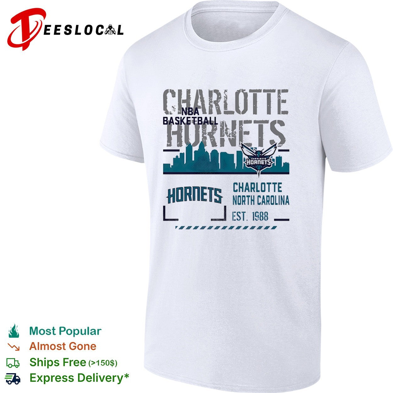 Charlotte Hornets NBA Basketball Est 1988 North Carolina shirt