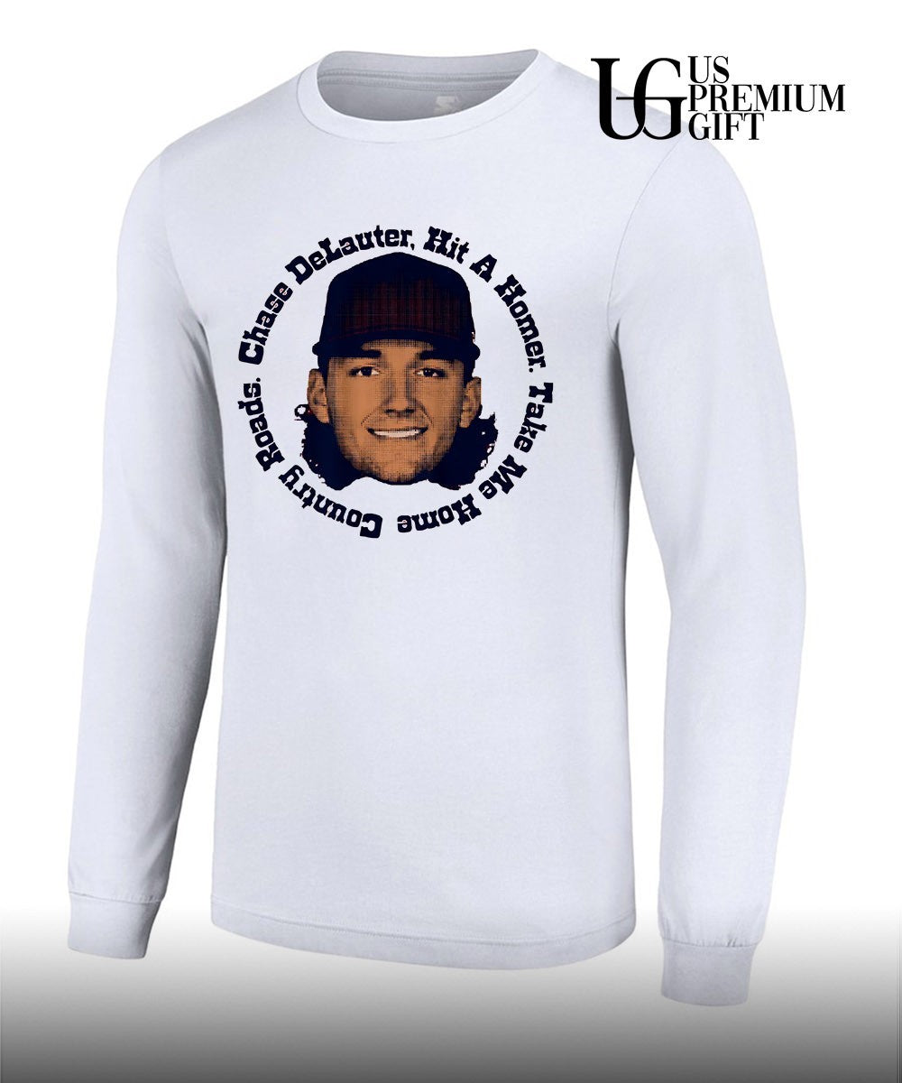 Chase DeLauter big head hit a homer take me home country roads Cleveland Guardians MLB shirt
