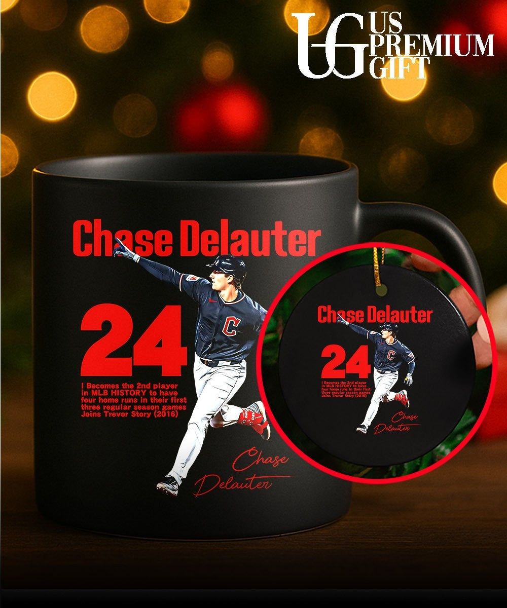 Chase Delauter 24 Cleveland Guardians baseball signature shirt
