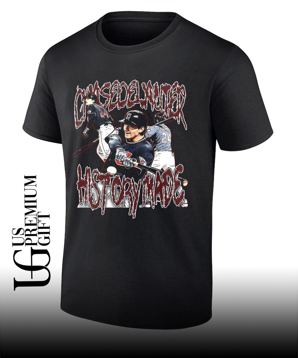 Chase Delauter Historymade Cleveland Guardians baseball signature shirt