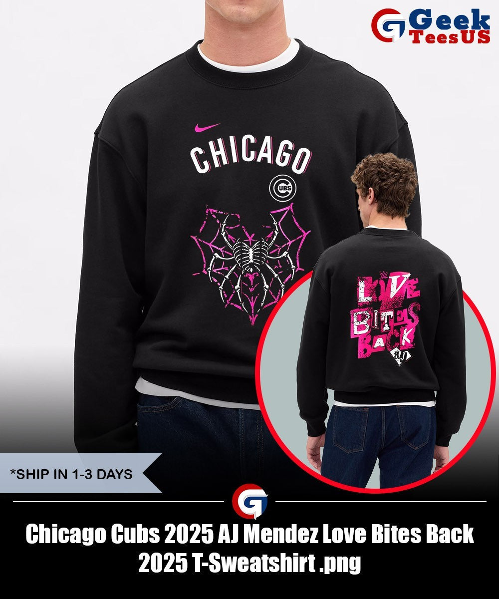Chicago Cubs 2025 AJ Mendez Love Bites Back 2025 T-shirt