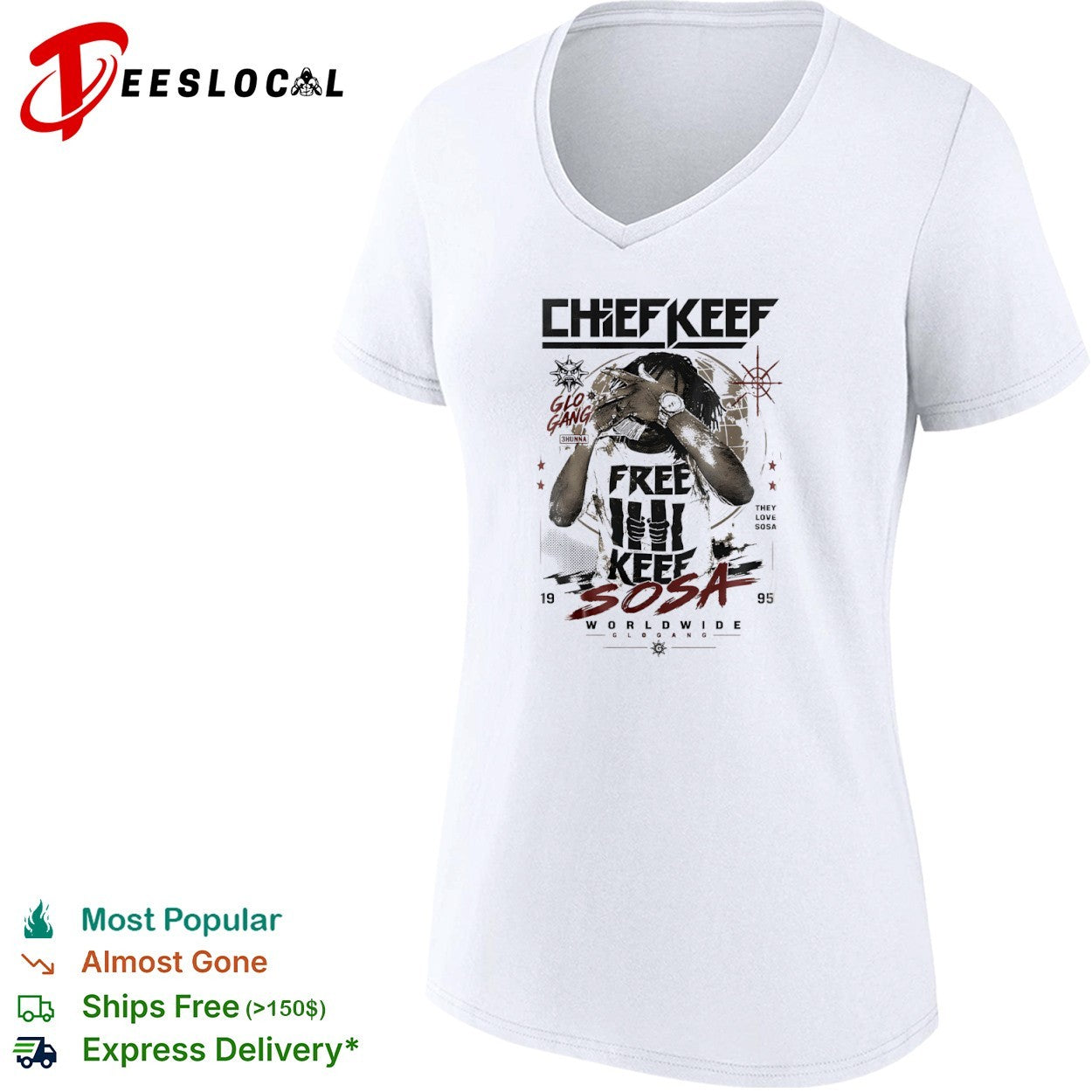 Chief Keef Free Keef Sosa Worldwide Glo Gang shirt