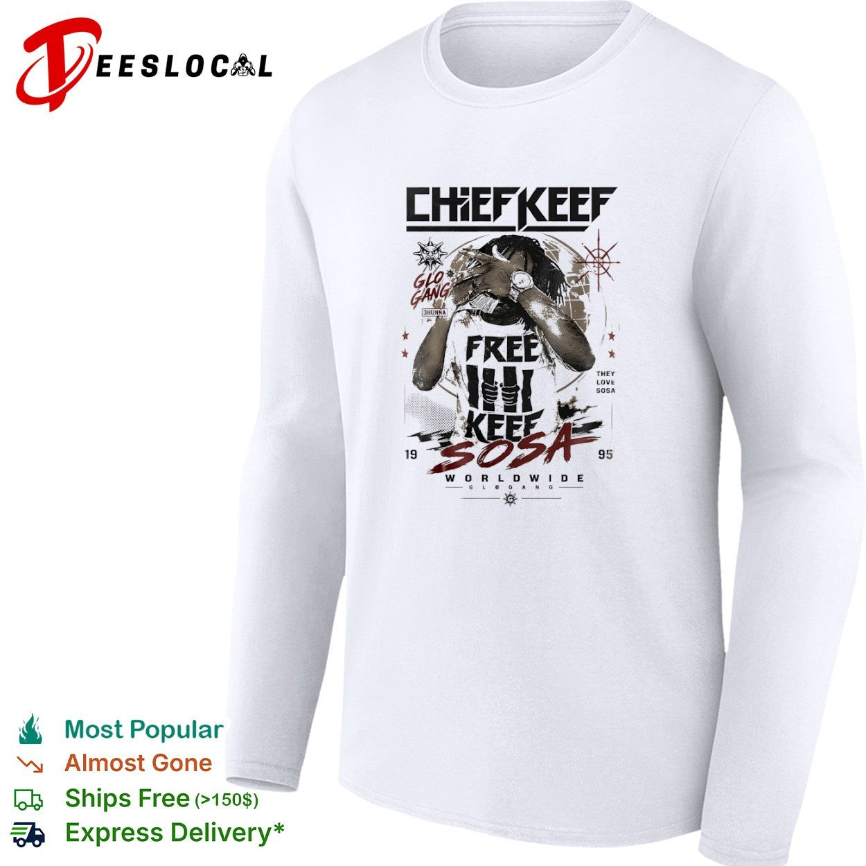 Chief Keef Free Keef Sosa Worldwide Glo Gang shirt