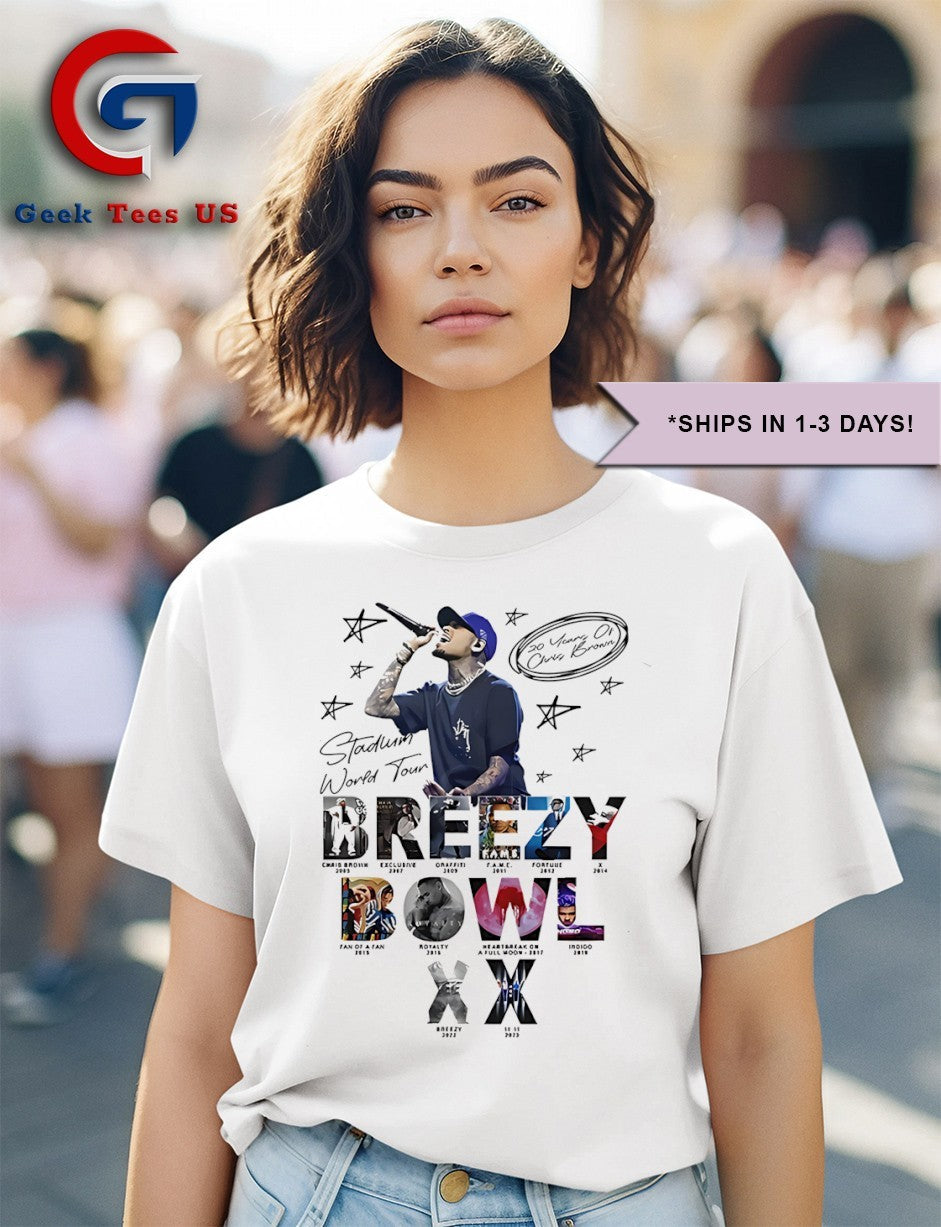 Chris Brown Breezy Bowl XX Tour 2025 shirt