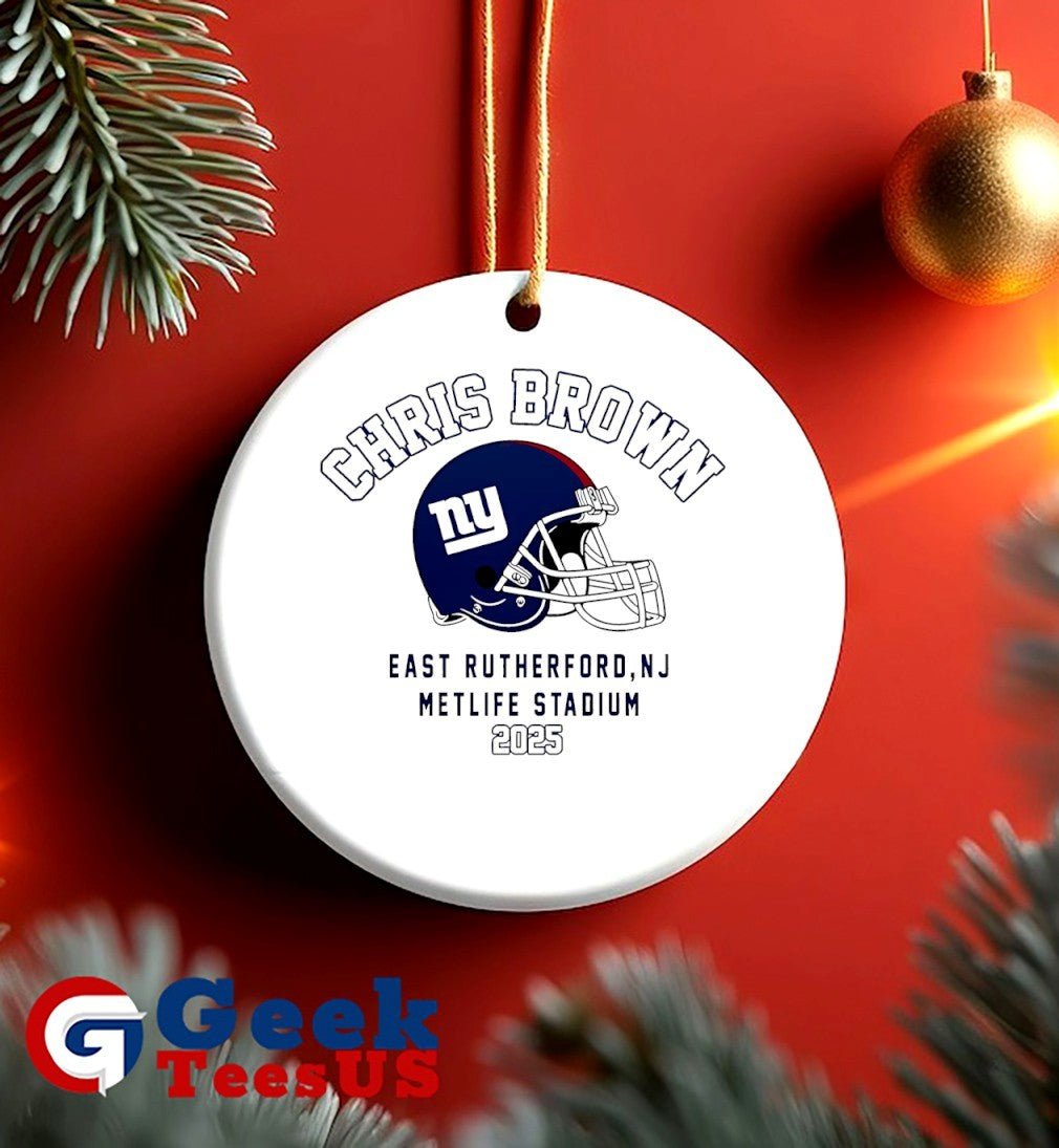 Chris Brown Breezy Bowl XX Tour 2025 New York Giants helmet shirt