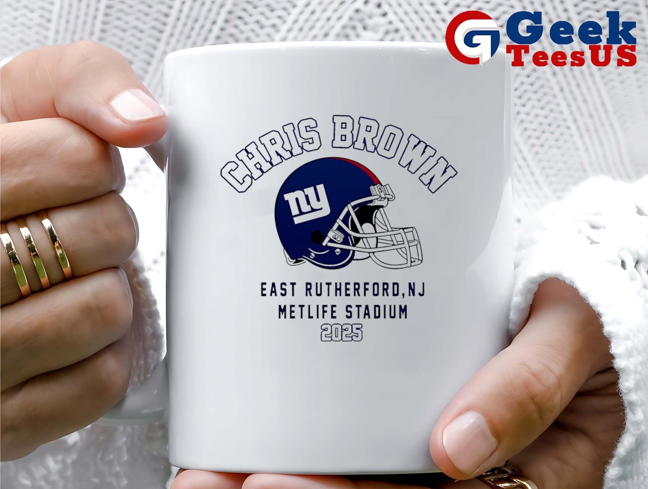 Chris Brown Breezy Bowl XX Tour 2025 New York Giants helmet shirt