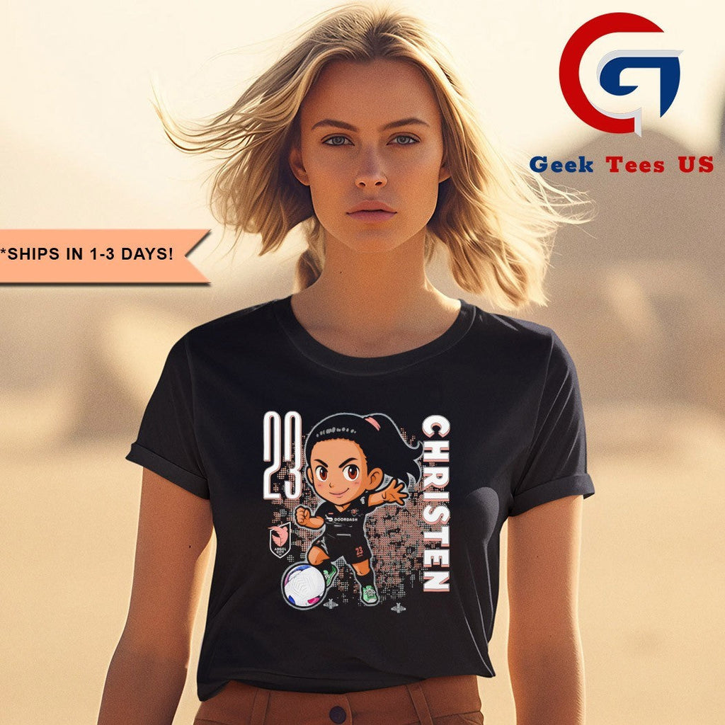 Christen Press Angel City FC NWSL chibi graphic shirt