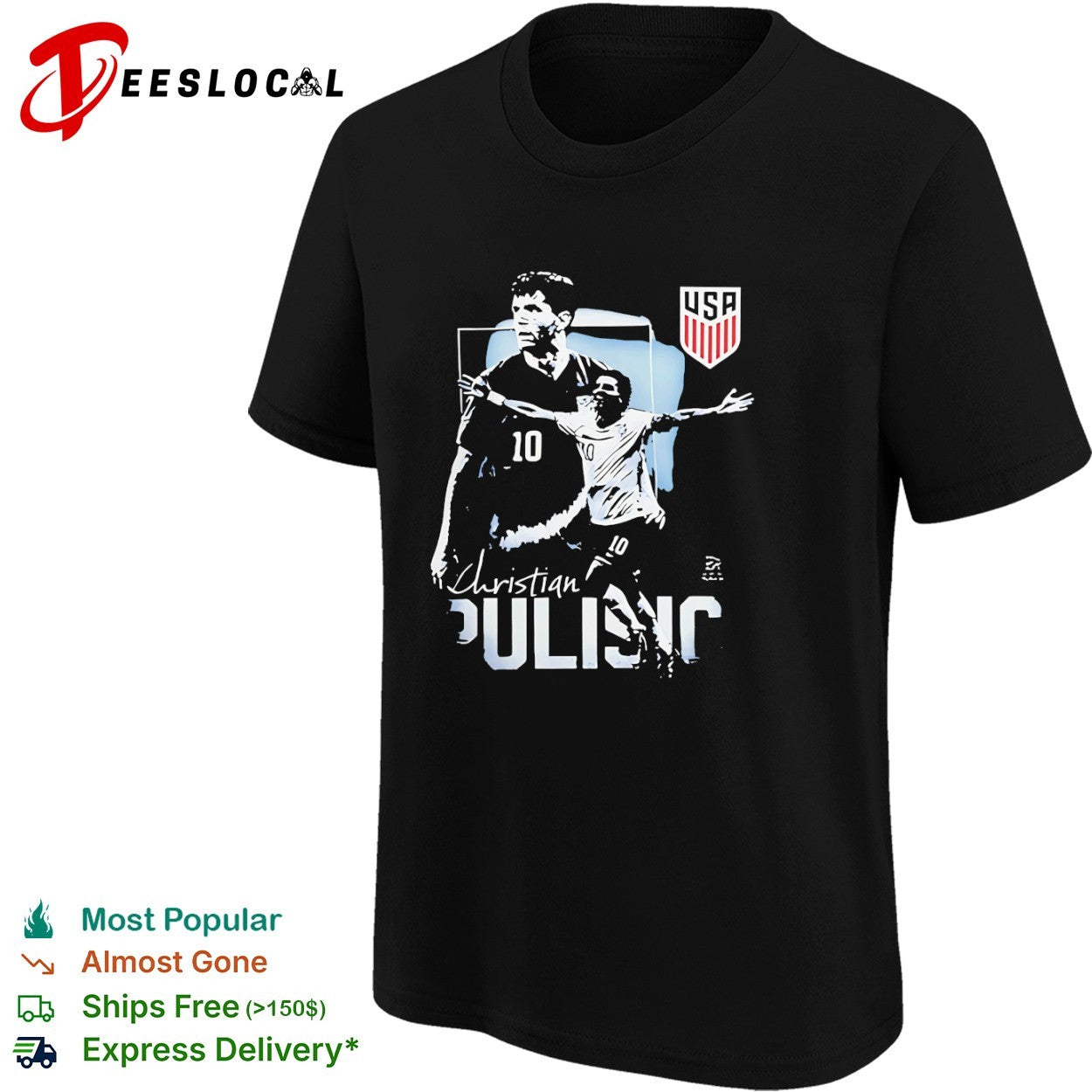 Christian Pulisic USA Soccer 10 shirt