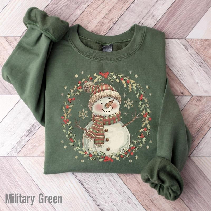 Christmas Snowman Sweatshirt, Cute Snowman Sweatshirt, Christmas Sweatshirt for Women, Cute Winter Sweater, Gift For Christmas