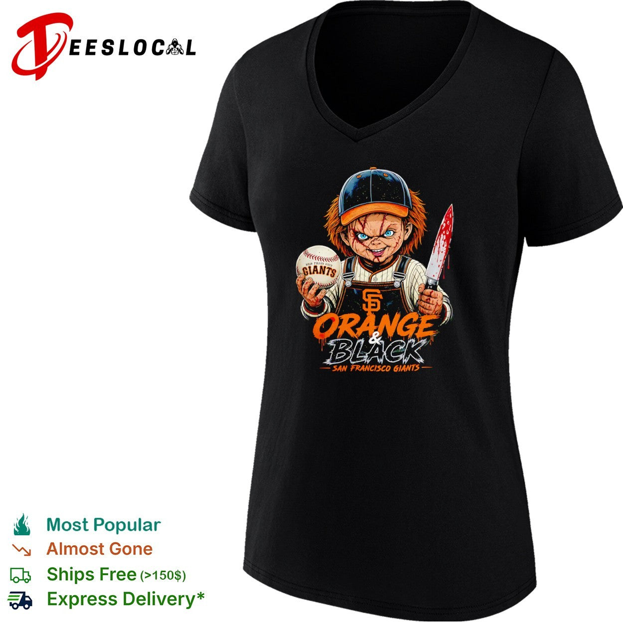 Chucky San Francisco Giants Orange and Black Baseball shirt
