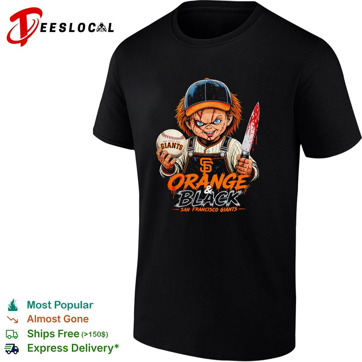 Chucky San Francisco Giants Orange and Black Baseball shirt