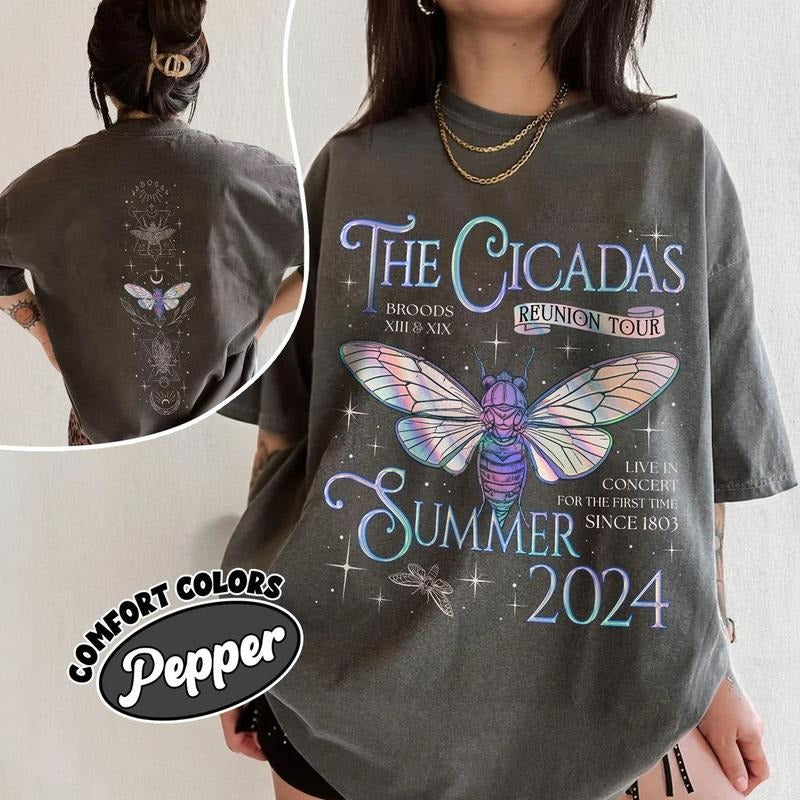Cicada Reunion Summer 2024  Shirt, Cicada Concert TShirt, Cicada Invasion, Nature Lover Gift, Insect Lover Hoodie Sweatshirt