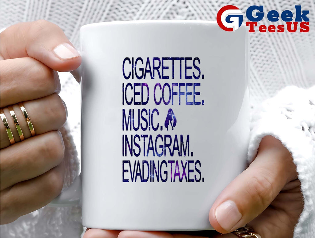 Cigarettes iced coffee music instagram evading Taxes shirt