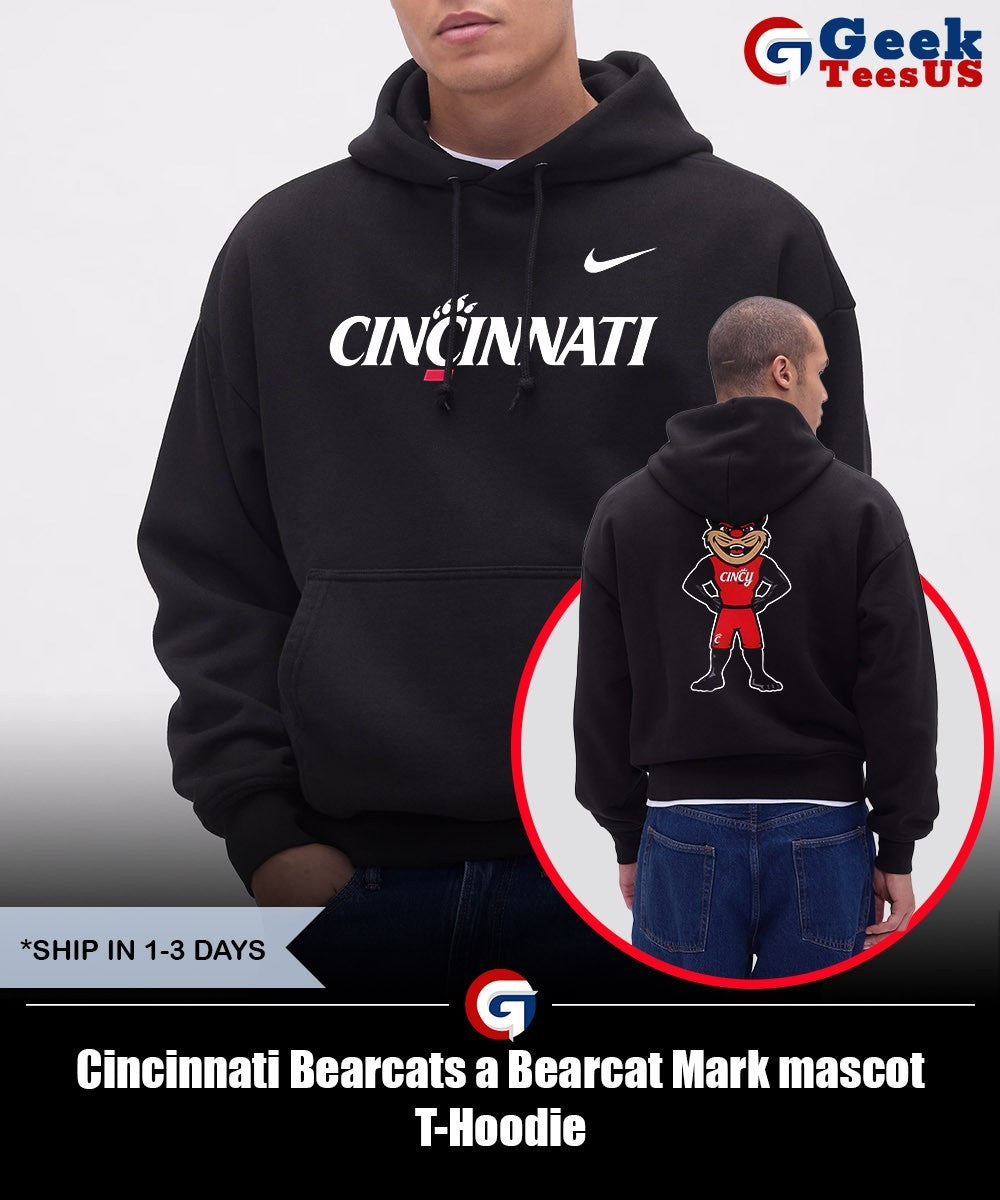Cincinnati Bearcats a Bearcat Mark mascot T-shirt