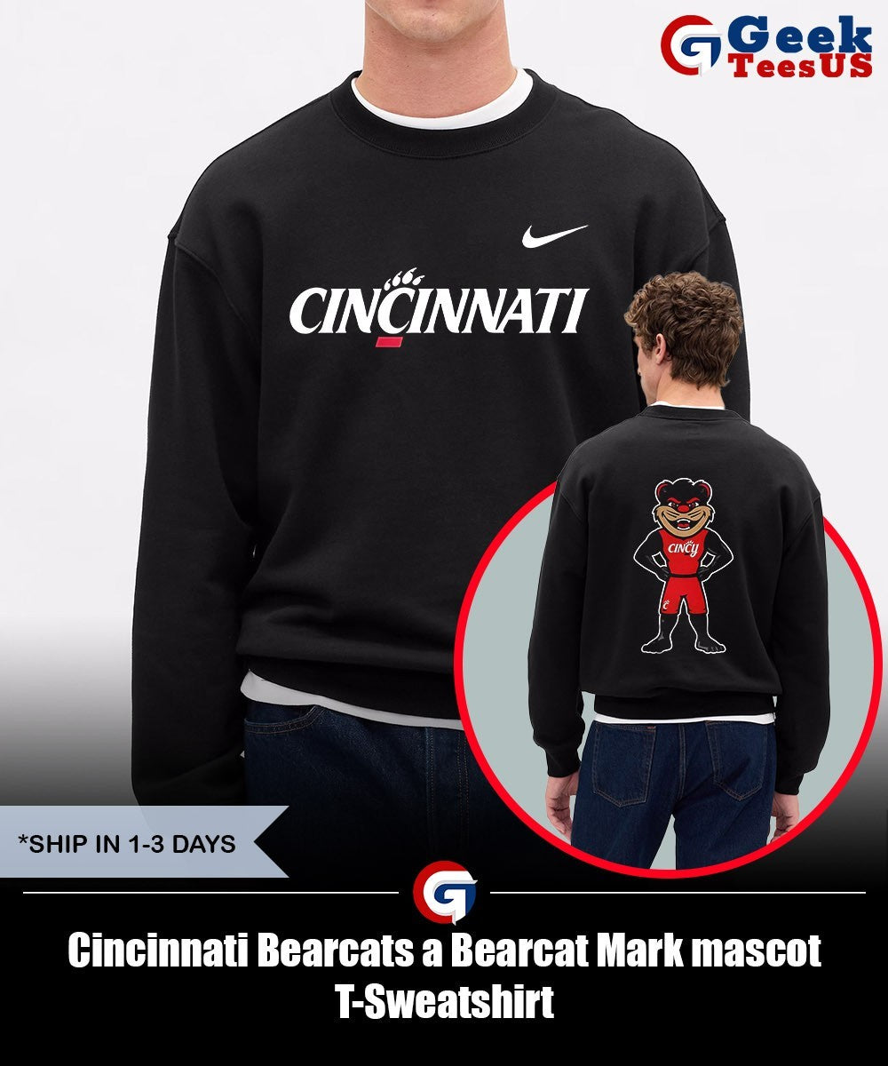 Cincinnati Bearcats a Bearcat Mark mascot T-shirt
