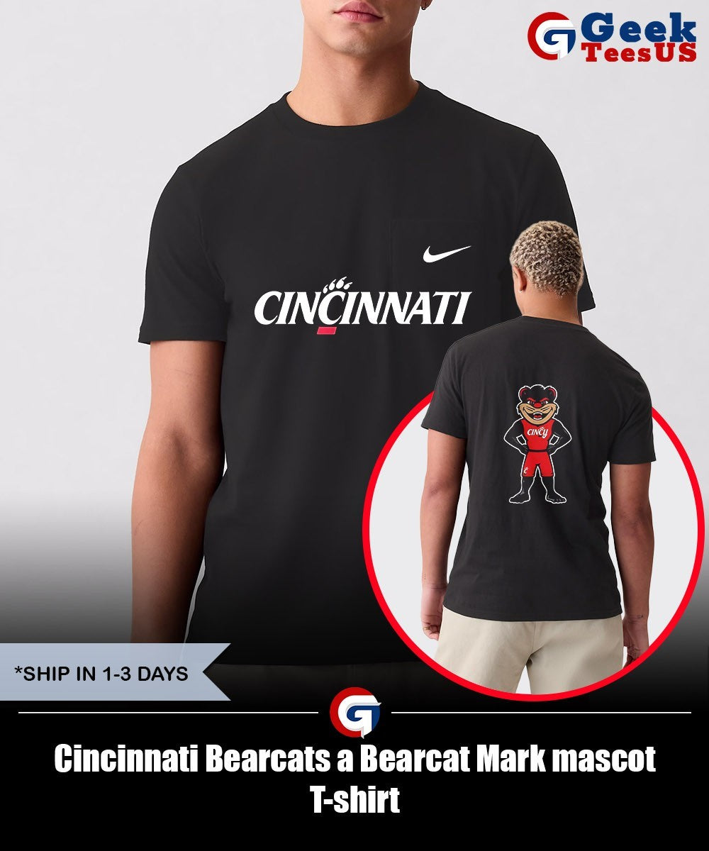 Cincinnati Bearcats a Bearcat Mark mascot T-shirt