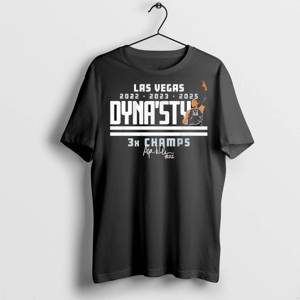 Classic Aja Wilson Las Vegas Aces 2022 2023 2025 Dynasty 3x Champs T Shirts